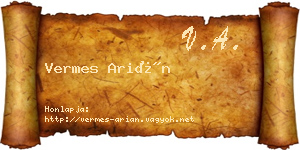 Vermes Arián névjegykártya